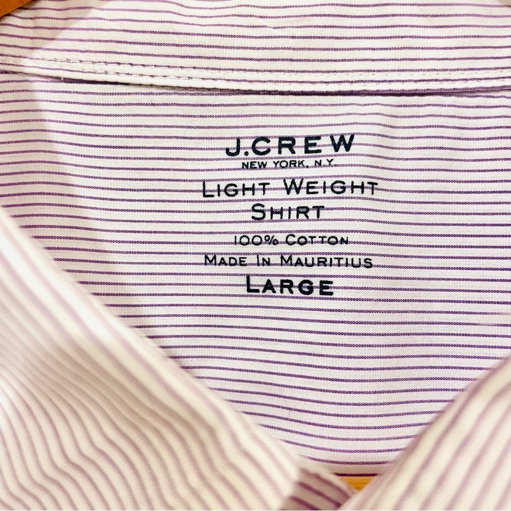 J. Crew Men's Purple Pinstripe Button Down Shirt Size Large